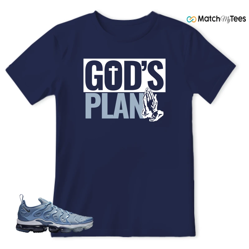 God's Plan Navy matching T-shirt T-shirt