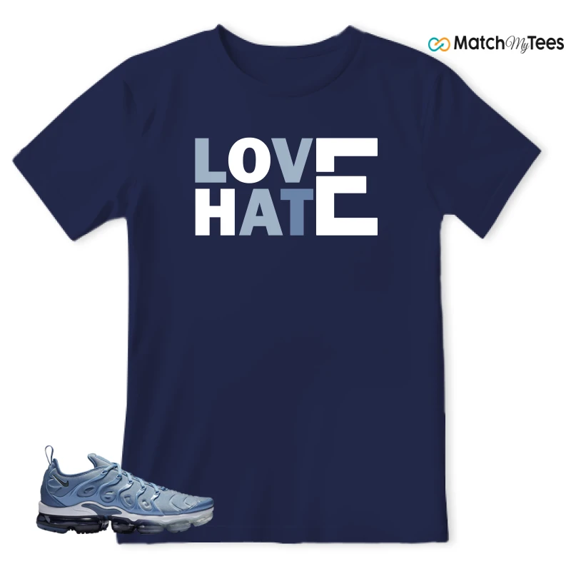Love Hate Navy matching T-shirt T-shirt