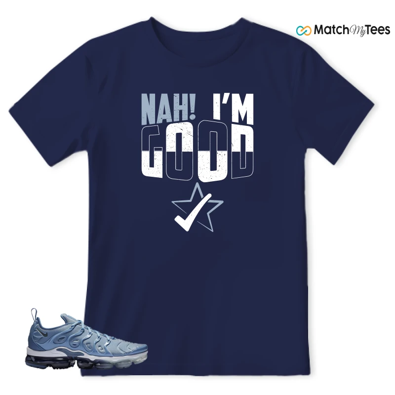 NIKE AIR VAPORMAX PLUS WORK BLUE SNEAKER Matching Tees t-shirt