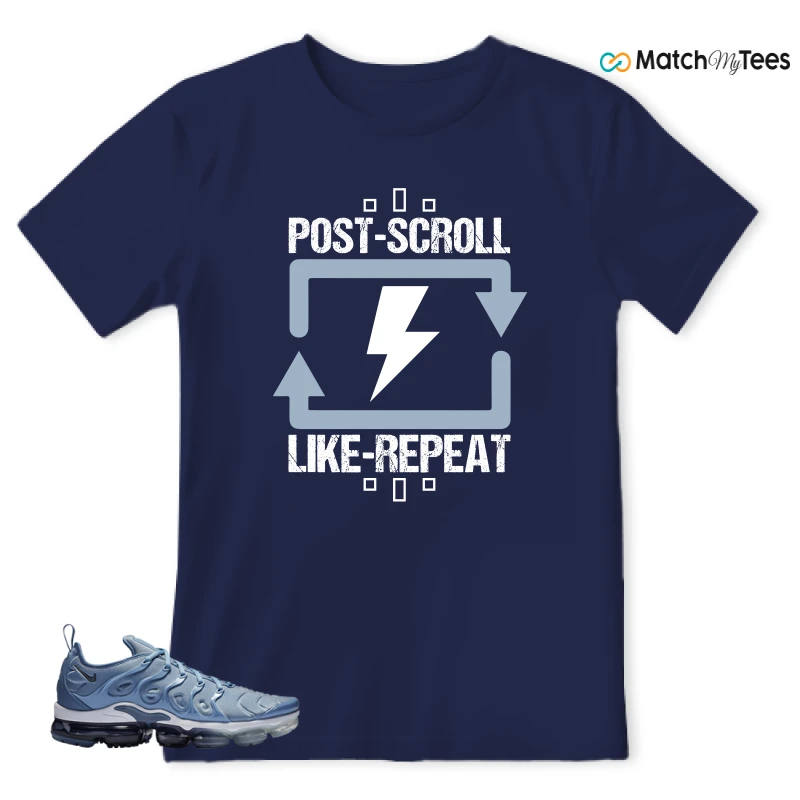 NIKE AIR VAPORMAX PLUS WORK BLUE SNEAKER Matching Tees t-shirt