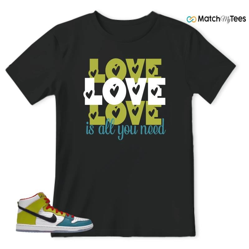 NIKE DUNK HIGH PRO FROSKATE ALL LOVE SNEAKER Matching Tees t-shirt