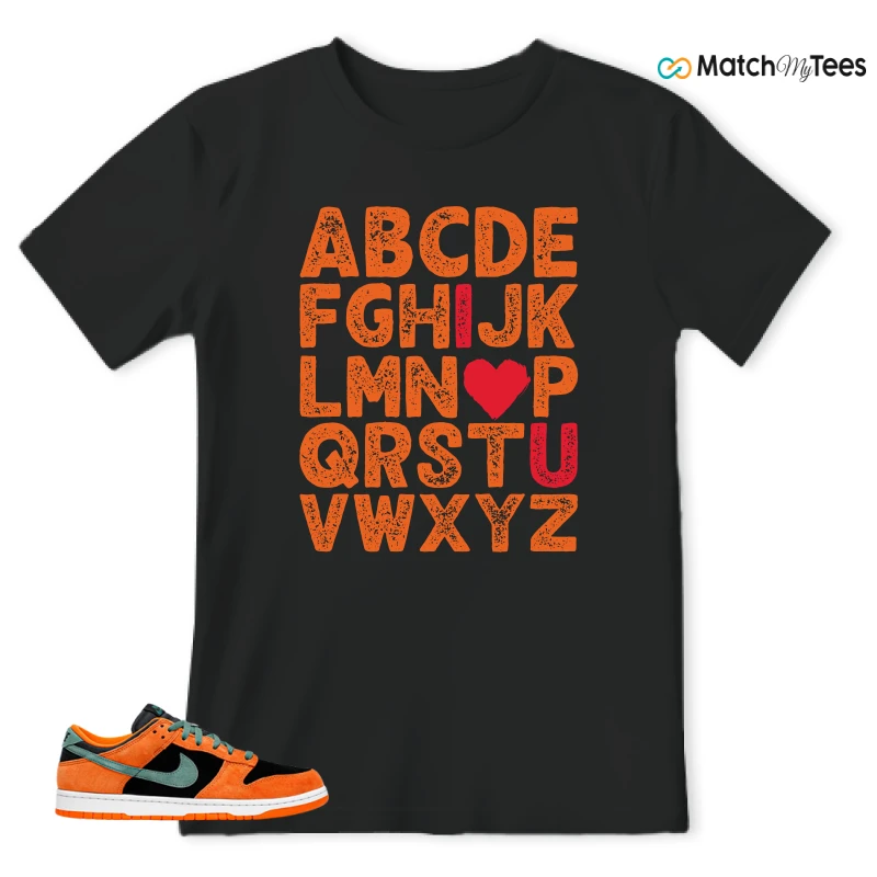 ABC LOVE Black matching T-shirt T-shirt