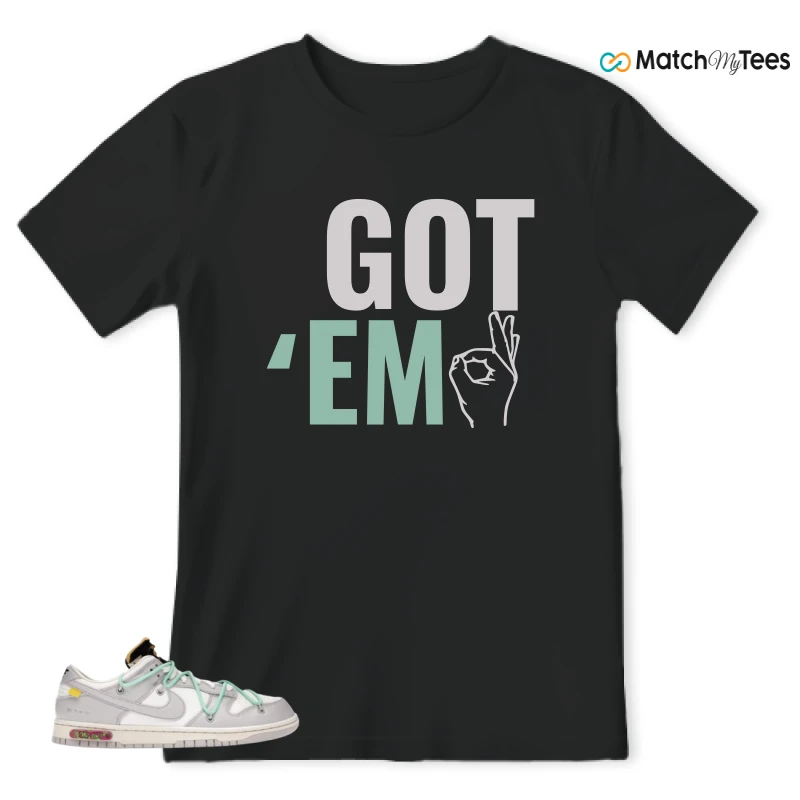NIKE DUNK LOW OFF-WHITE LOT 4 SNEAKER Matching Tees t-shirt