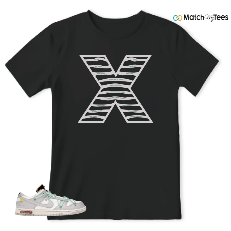 NIKE DUNK LOW OFF-WHITE LOT 4 SNEAKER Matching Tees t-shirt