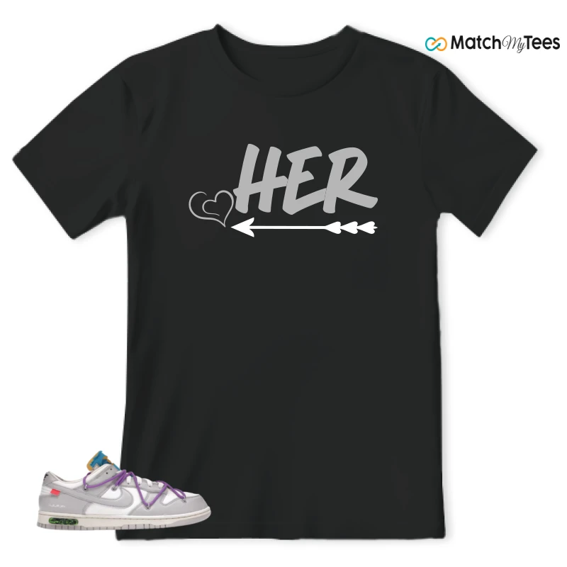 NIKE DUNK LOW OFF-WHITE LOT 47 SNEAKER Matching Tees t-shirt