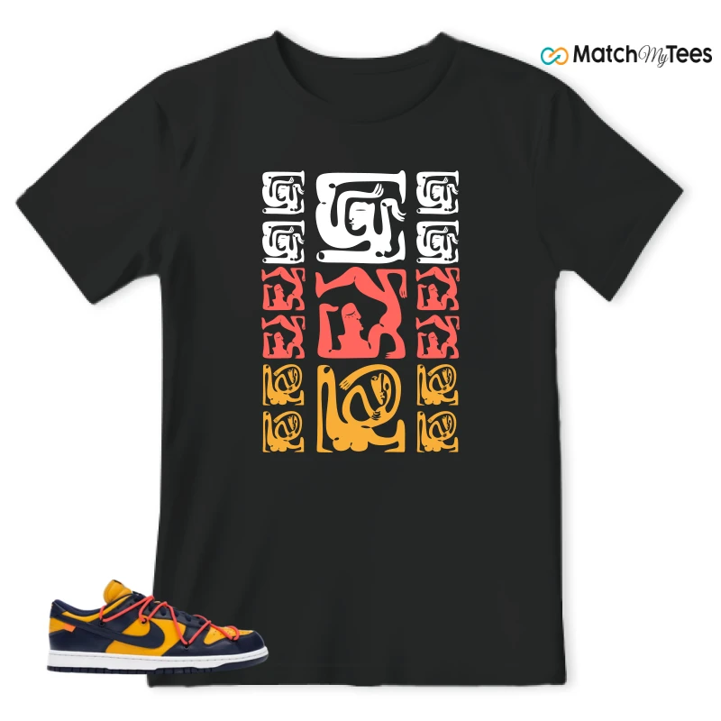 NIKE DUNK LOW OFF-WHITE UNIVERSITY GOLD SNEAKER Matching Tees t-shirt