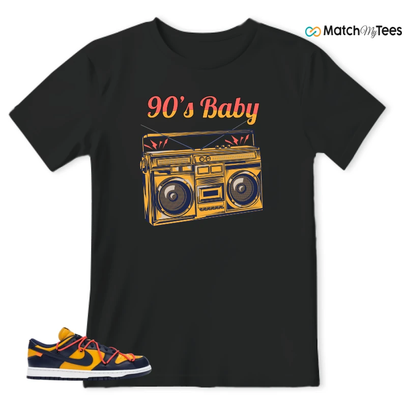 NIKE DUNK LOW OFF-WHITE UNIVERSITY GOLD SNEAKER Matching Tees t-shirt