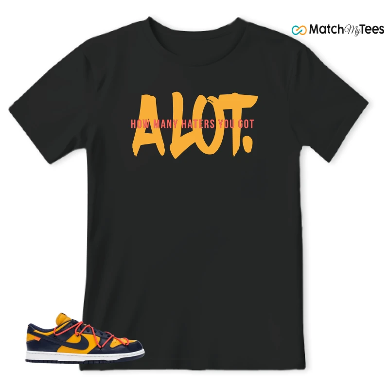 NIKE DUNK LOW OFF-WHITE UNIVERSITY GOLD SNEAKER Matching Tees t-shirt