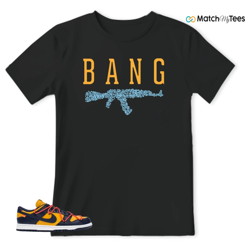 NIKE DUNK LOW OFF-WHITE UNIVERSITY GOLD SNEAKER Matching Tees t-shirt