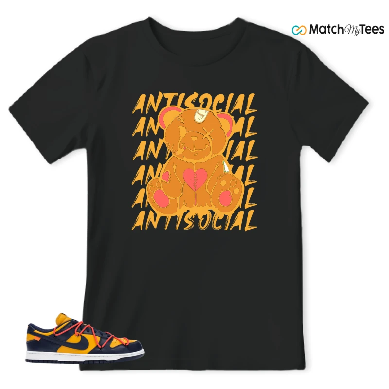 NIKE DUNK LOW OFF-WHITE UNIVERSITY GOLD SNEAKER Matching Tees t-shirt