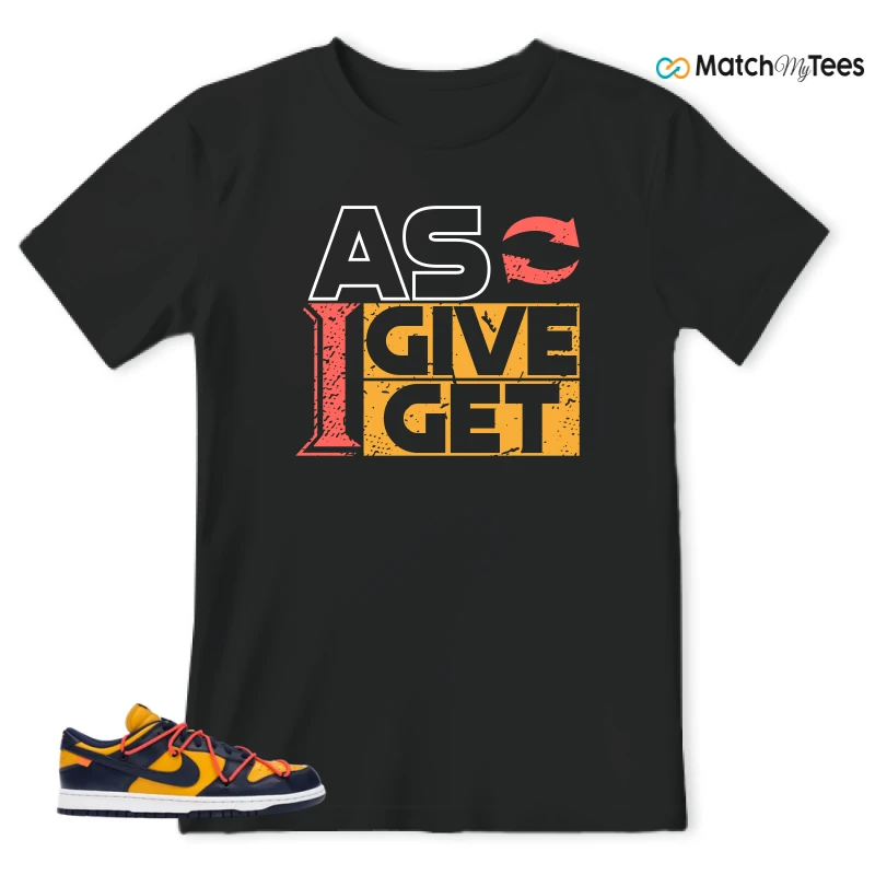 NIKE DUNK LOW OFF-WHITE UNIVERSITY GOLD SNEAKER Matching Tees t-shirt