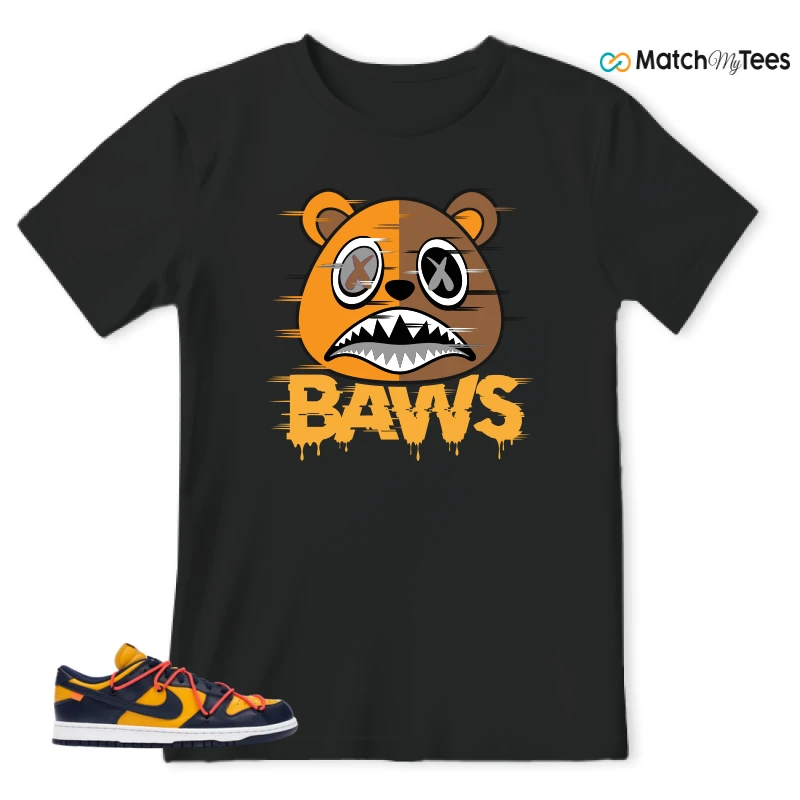 NIKE DUNK LOW OFF-WHITE UNIVERSITY GOLD SNEAKER Matching Tees t-shirt
