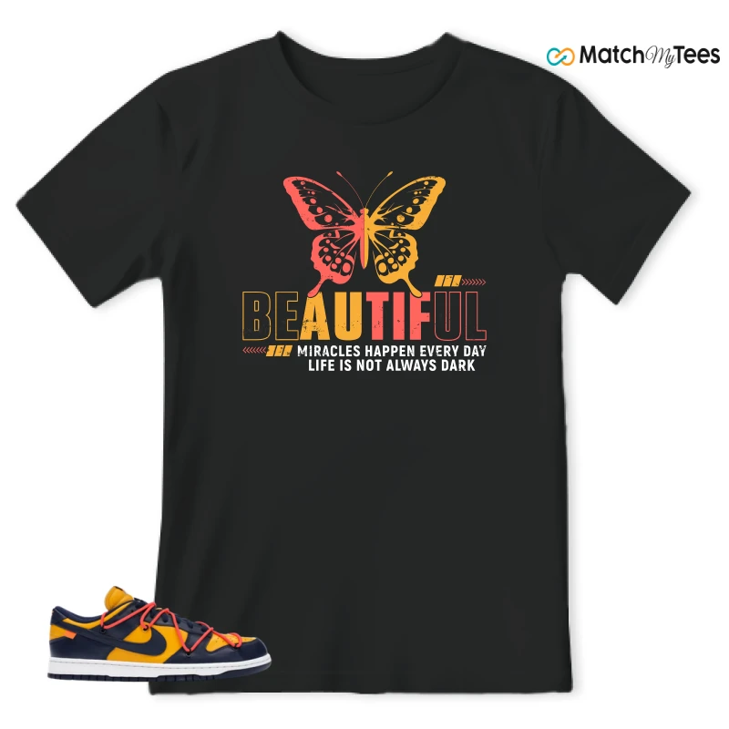 NIKE DUNK LOW OFF-WHITE UNIVERSITY GOLD SNEAKER Matching Tees t-shirt