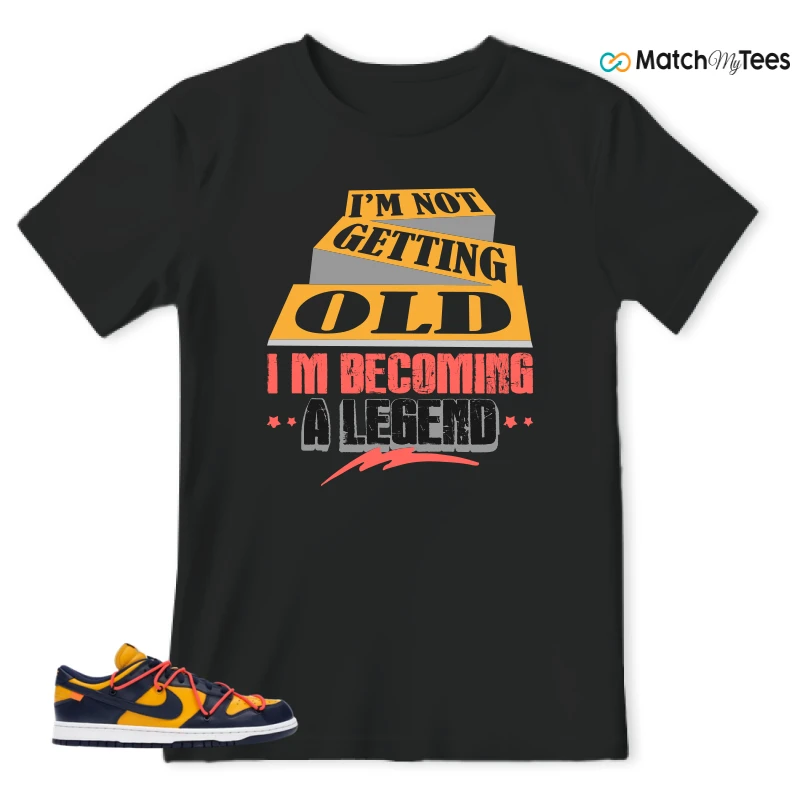 NIKE DUNK LOW OFF-WHITE UNIVERSITY GOLD SNEAKER Matching Tees t-shirt