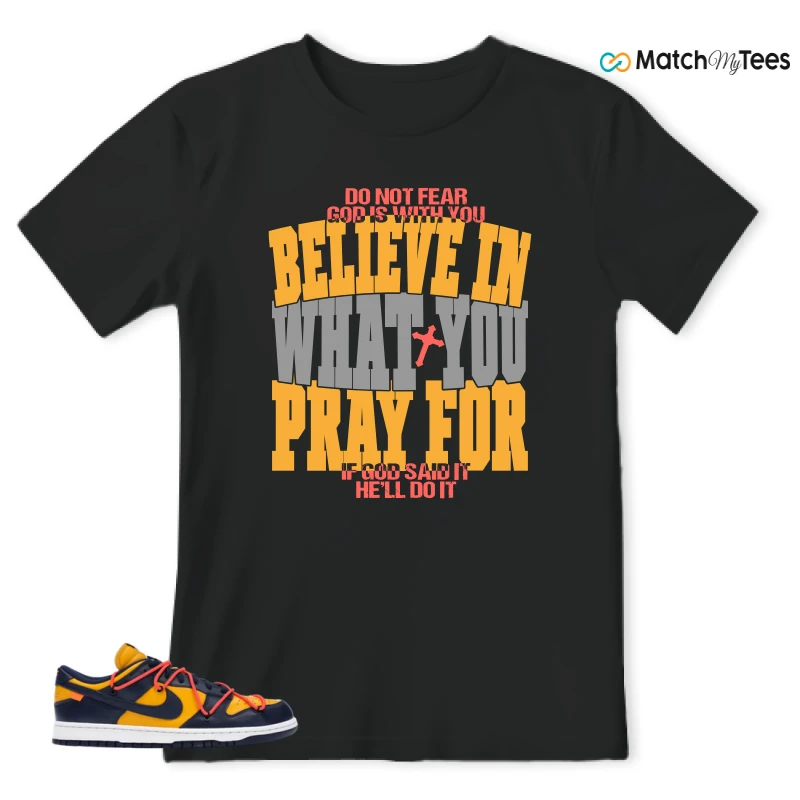 NIKE DUNK LOW OFF-WHITE UNIVERSITY GOLD SNEAKER Matching Tees t-shirt