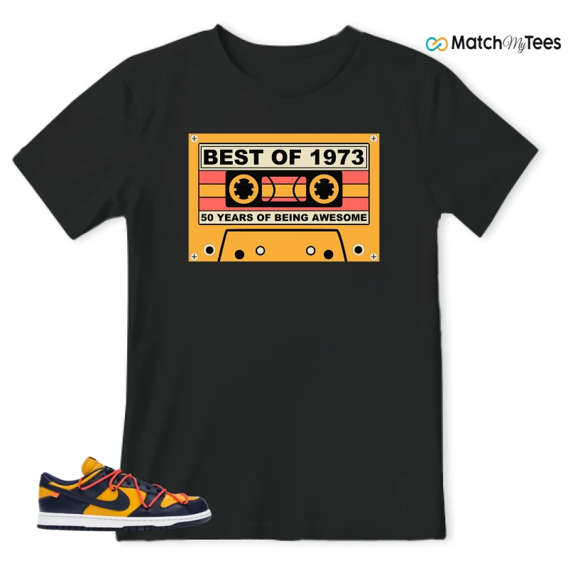 NIKE DUNK LOW OFF-WHITE UNIVERSITY GOLD SNEAKER Matching Tees t-shirt