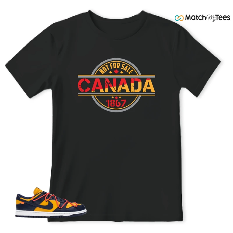NIKE DUNK LOW OFF-WHITE UNIVERSITY GOLD SNEAKER Matching Tees t-shirt