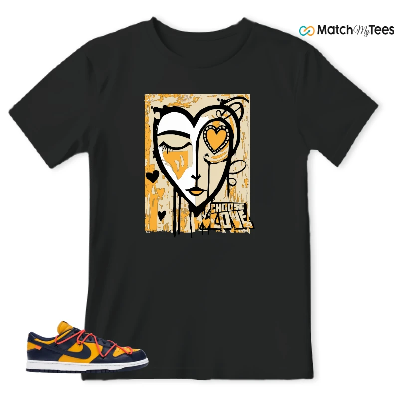 NIKE DUNK LOW OFF-WHITE UNIVERSITY GOLD SNEAKER Matching Tees t-shirt