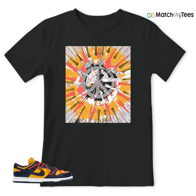 NIKE DUNK LOW OFF-WHITE UNIVERSITY GOLD SNEAKER Matching Tees t-shirt