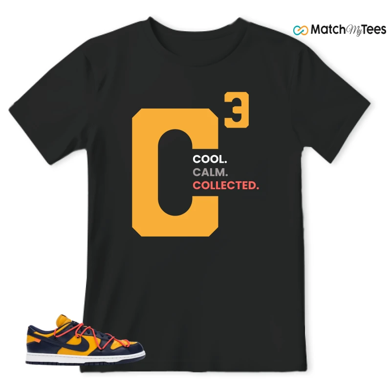 NIKE DUNK LOW OFF-WHITE UNIVERSITY GOLD SNEAKER Matching Tees t-shirt