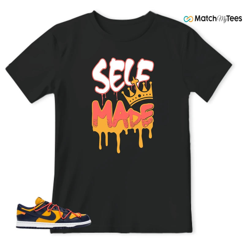 NIKE DUNK LOW OFF-WHITE UNIVERSITY GOLD SNEAKER Matching Tees t-shirt
