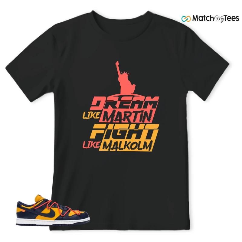 NIKE DUNK LOW OFF-WHITE UNIVERSITY GOLD SNEAKER Matching Tees t-shirt