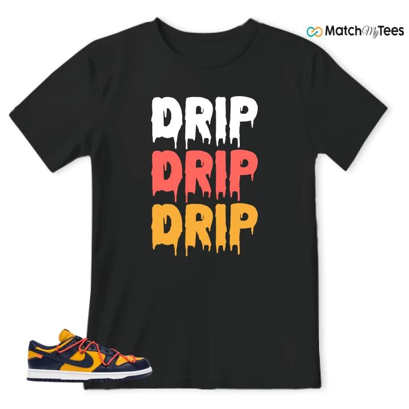 NIKE DUNK LOW OFF-WHITE UNIVERSITY GOLD SNEAKER Matching Tees t-shirt