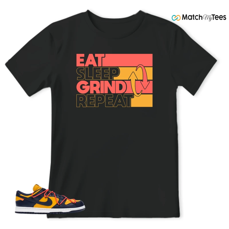 NIKE DUNK LOW OFF-WHITE UNIVERSITY GOLD SNEAKER Matching Tees t-shirt