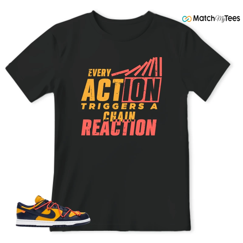 NIKE DUNK LOW OFF-WHITE UNIVERSITY GOLD SNEAKER Matching Tees t-shirt