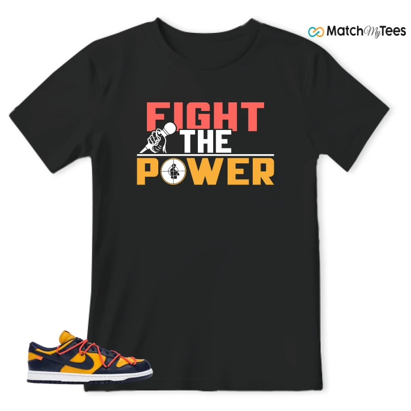 NIKE DUNK LOW OFF-WHITE UNIVERSITY GOLD SNEAKER Matching Tees t-shirt