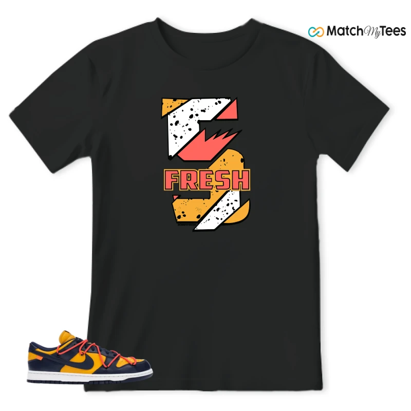 NIKE DUNK LOW OFF-WHITE UNIVERSITY GOLD SNEAKER Matching Tees t-shirt
