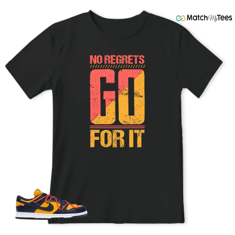 NIKE DUNK LOW OFF-WHITE UNIVERSITY GOLD SNEAKER Matching Tees t-shirt