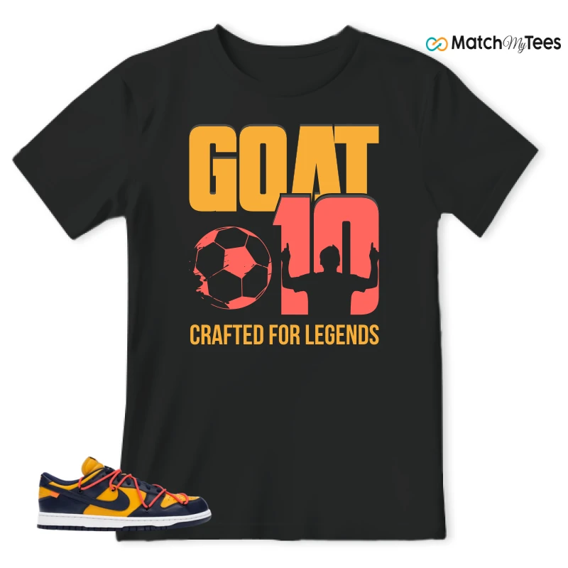 NIKE DUNK LOW OFF-WHITE UNIVERSITY GOLD SNEAKER Matching Tees t-shirt