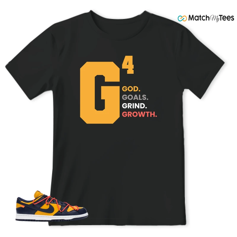 NIKE DUNK LOW OFF-WHITE UNIVERSITY GOLD SNEAKER Matching Tees t-shirt