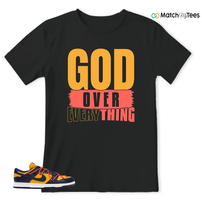 NIKE DUNK LOW OFF-WHITE UNIVERSITY GOLD SNEAKER Matching Tees t-shirt