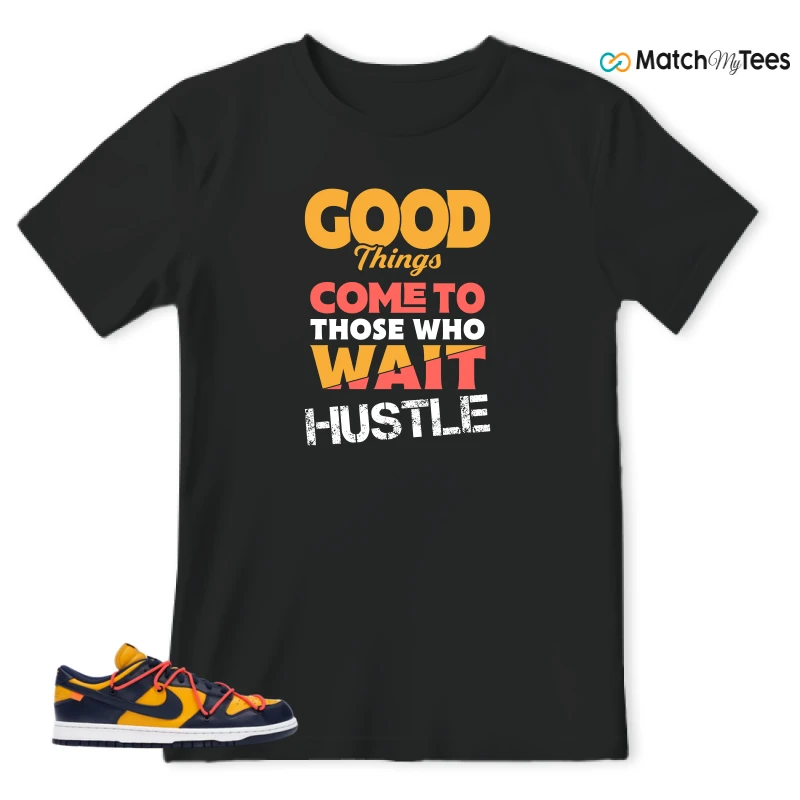 NIKE DUNK LOW OFF-WHITE UNIVERSITY GOLD SNEAKER Matching Tees t-shirt