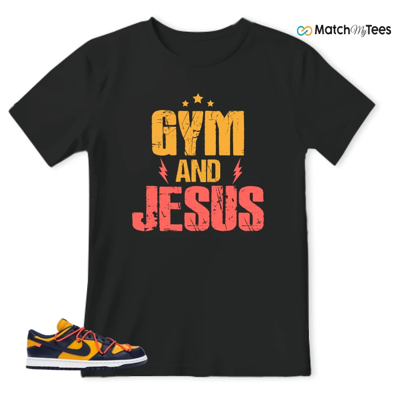 NIKE DUNK LOW OFF-WHITE UNIVERSITY GOLD SNEAKER Matching Tees t-shirt