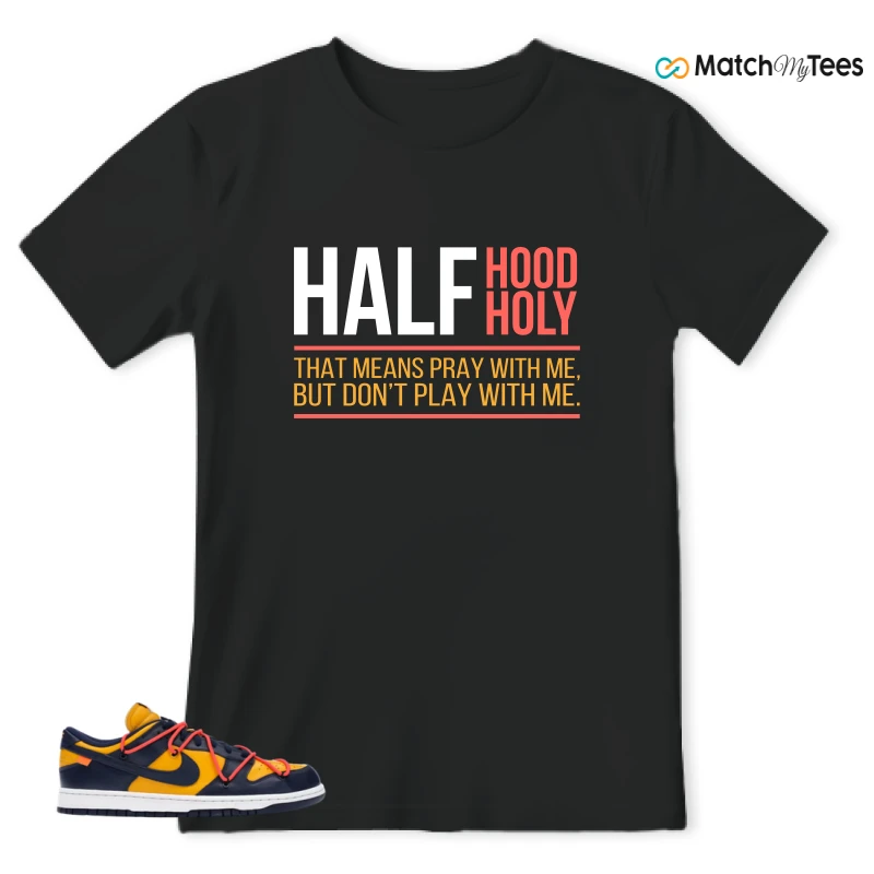 NIKE DUNK LOW OFF-WHITE UNIVERSITY GOLD SNEAKER Matching Tees t-shirt
