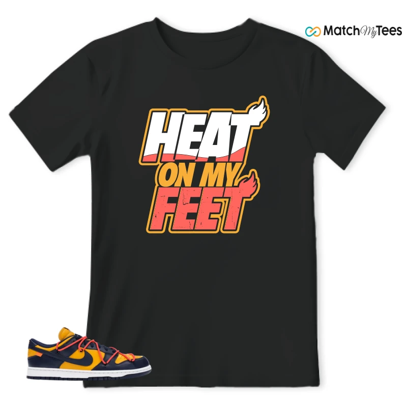 NIKE DUNK LOW OFF-WHITE UNIVERSITY GOLD SNEAKER Matching Tees t-shirt