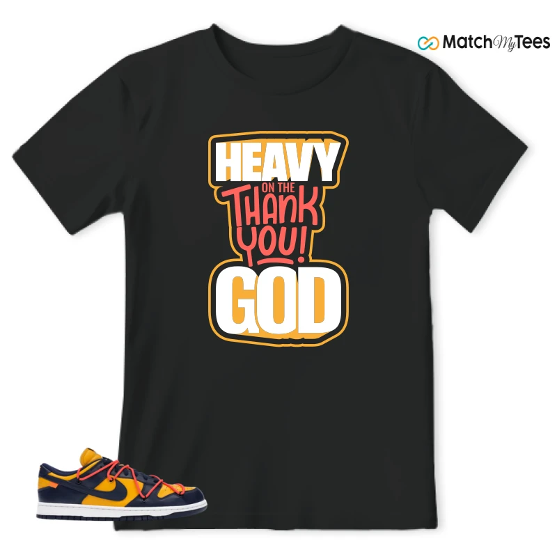 NIKE DUNK LOW OFF-WHITE UNIVERSITY GOLD SNEAKER Matching Tees t-shirt