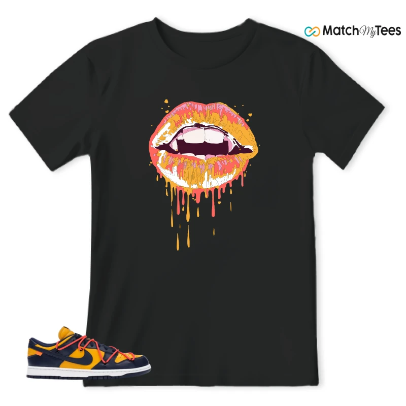 NIKE DUNK LOW OFF-WHITE UNIVERSITY GOLD SNEAKER Matching Tees t-shirt