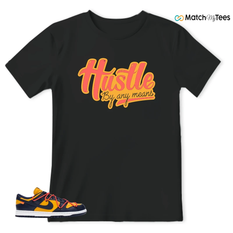 NIKE DUNK LOW OFF-WHITE UNIVERSITY GOLD SNEAKER Matching Tees t-shirt