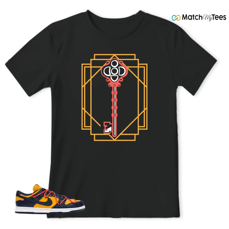 NIKE DUNK LOW OFF-WHITE UNIVERSITY GOLD SNEAKER Matching Tees t-shirt