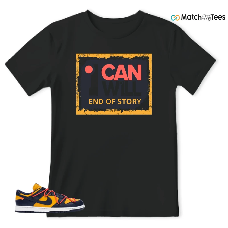 NIKE DUNK LOW OFF-WHITE UNIVERSITY GOLD SNEAKER Matching Tees t-shirt