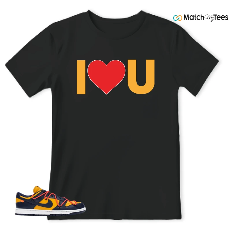 NIKE DUNK LOW OFF-WHITE UNIVERSITY GOLD SNEAKER Matching Tees t-shirt