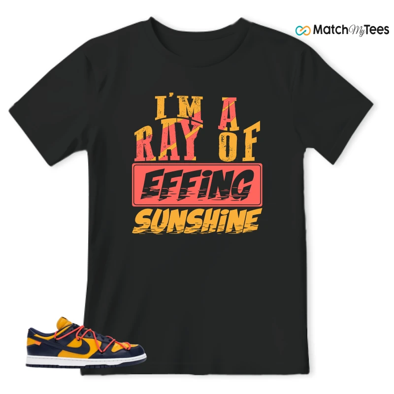 NIKE DUNK LOW OFF-WHITE UNIVERSITY GOLD SNEAKER Matching Tees t-shirt