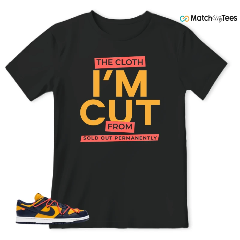 NIKE DUNK LOW OFF-WHITE UNIVERSITY GOLD SNEAKER Matching Tees t-shirt