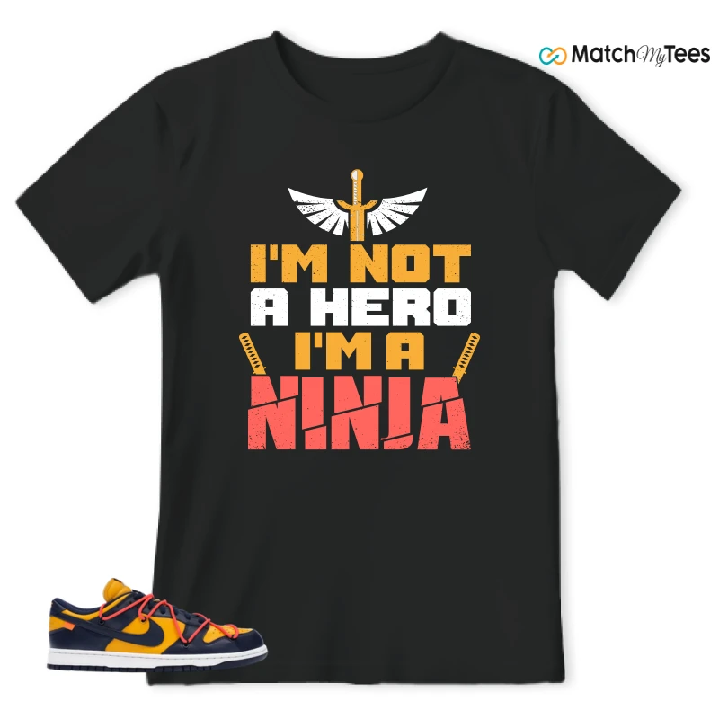 NIKE DUNK LOW OFF-WHITE UNIVERSITY GOLD SNEAKER Matching Tees t-shirt