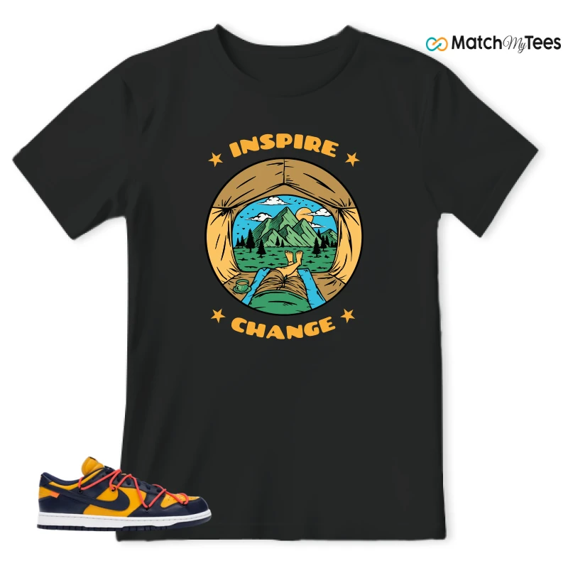 NIKE DUNK LOW OFF-WHITE UNIVERSITY GOLD SNEAKER Matching Tees t-shirt