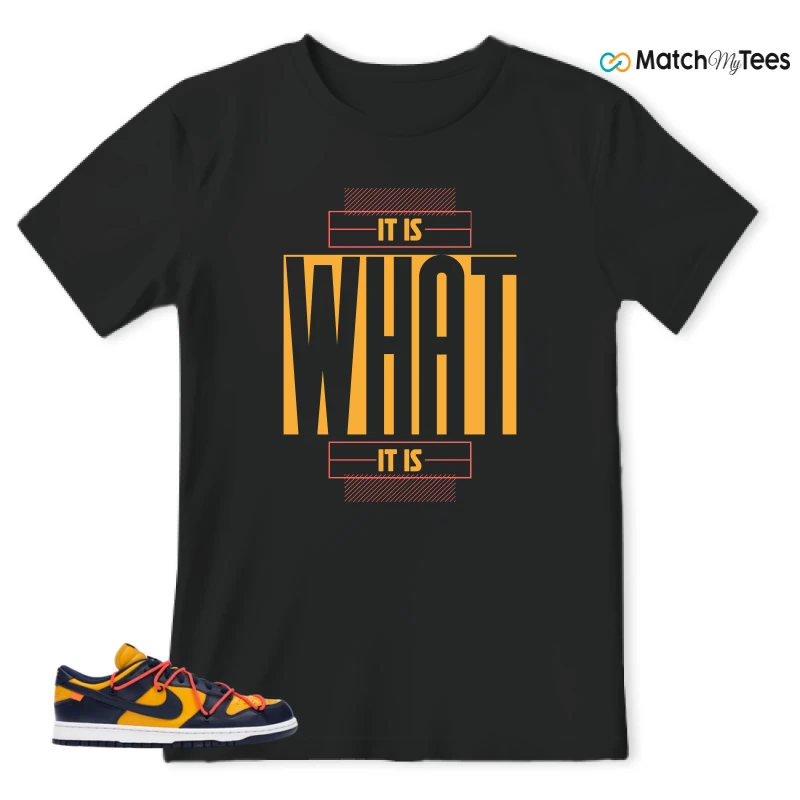 NIKE DUNK LOW OFF-WHITE UNIVERSITY GOLD SNEAKER Matching Tees t-shirt